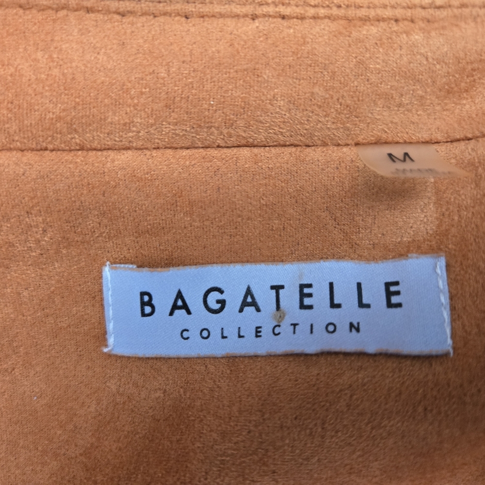 Bagatelle Burnt Orange Soft Faux Suede Ooen Front Jacket. Size M - Picture 11 of 14
